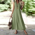 thumbnail image 2 of Misright Dresses for Women Cotton Linen Maxi Dress Casual Sleeveless Long Sundress Vacation Outfits, 2 of 8