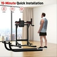thumbnail image 2 of Ainfox Power Tower Exercise Equioment Multi-Function Home Strength Training Tower Dip Stands Workout Station(Black Red), 2 of 8