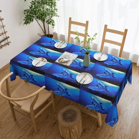 

Tablecloth Deep Sea Dolphins Table Cloth For Rectangle Tables Waterproof Resistant Picnic Table Covers For Kitchen Dining/Party(54x72in)