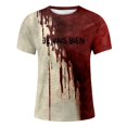 thumbnail image 4 of Playeras Hombre Gimnasio Hombres Letras Teñidas Cuello Redondo Manga Corta Camiseta Casual Tendencia Suelta Y Cómoda Superior, 4 of 4