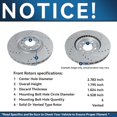 thumbnail image 4 of Detroit Axle -Drilled Slotted Brake Rotors for Buick Envision LaCrosse Regal Sportback Chevy Equinox GMC Terrain: 12.64" Front and 11.34" Rear Rotor, 4 of 6