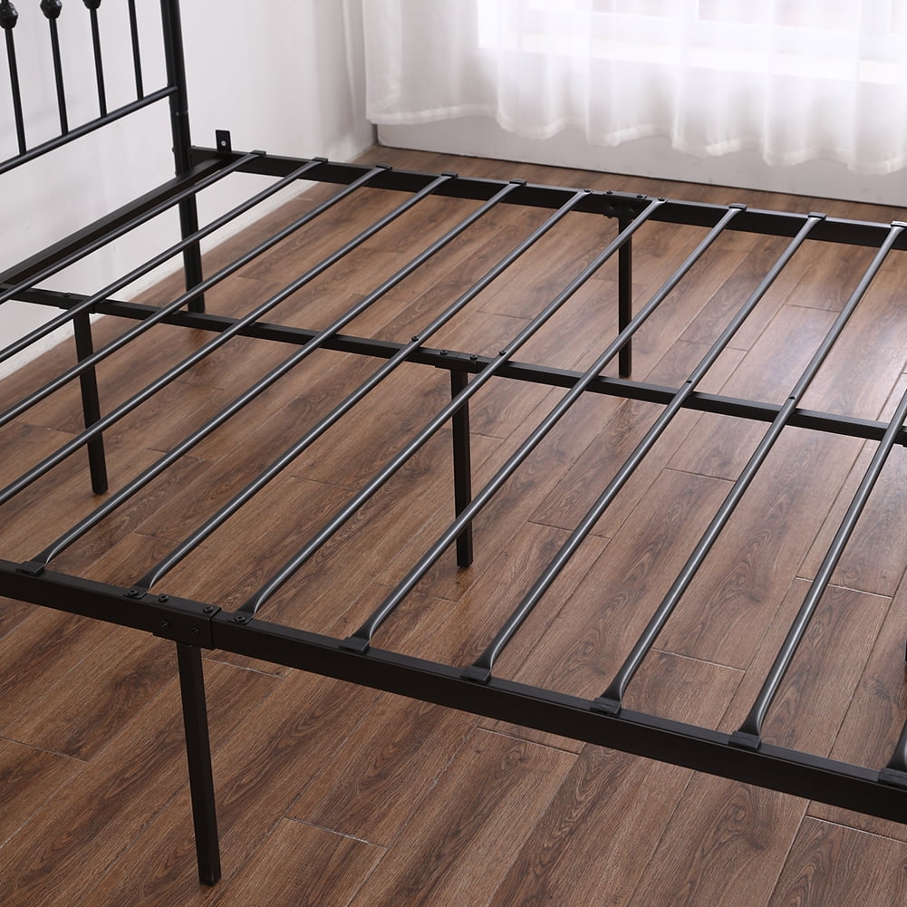 Lowestbest Single-Layer Curved Frame Bed Head and Foot Center Raised Vertical Pipe with Ball Decoration, Full Iron Bed (Black) Lowestbest Single-Layer Curved Frame Bed Head and Foot Center Raised Vertical Pipe with Ball Decoration, Full Iron Bed (Black)