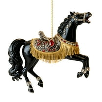 Beautynvta Horse Christmas Ornaments, 3.15'' Exquisite Glitter Horse Ornaments for Christmas Tree Decoration, 2D Acrylic Animal Hanging Pendant, Xmas Gifts for Horse Lovers