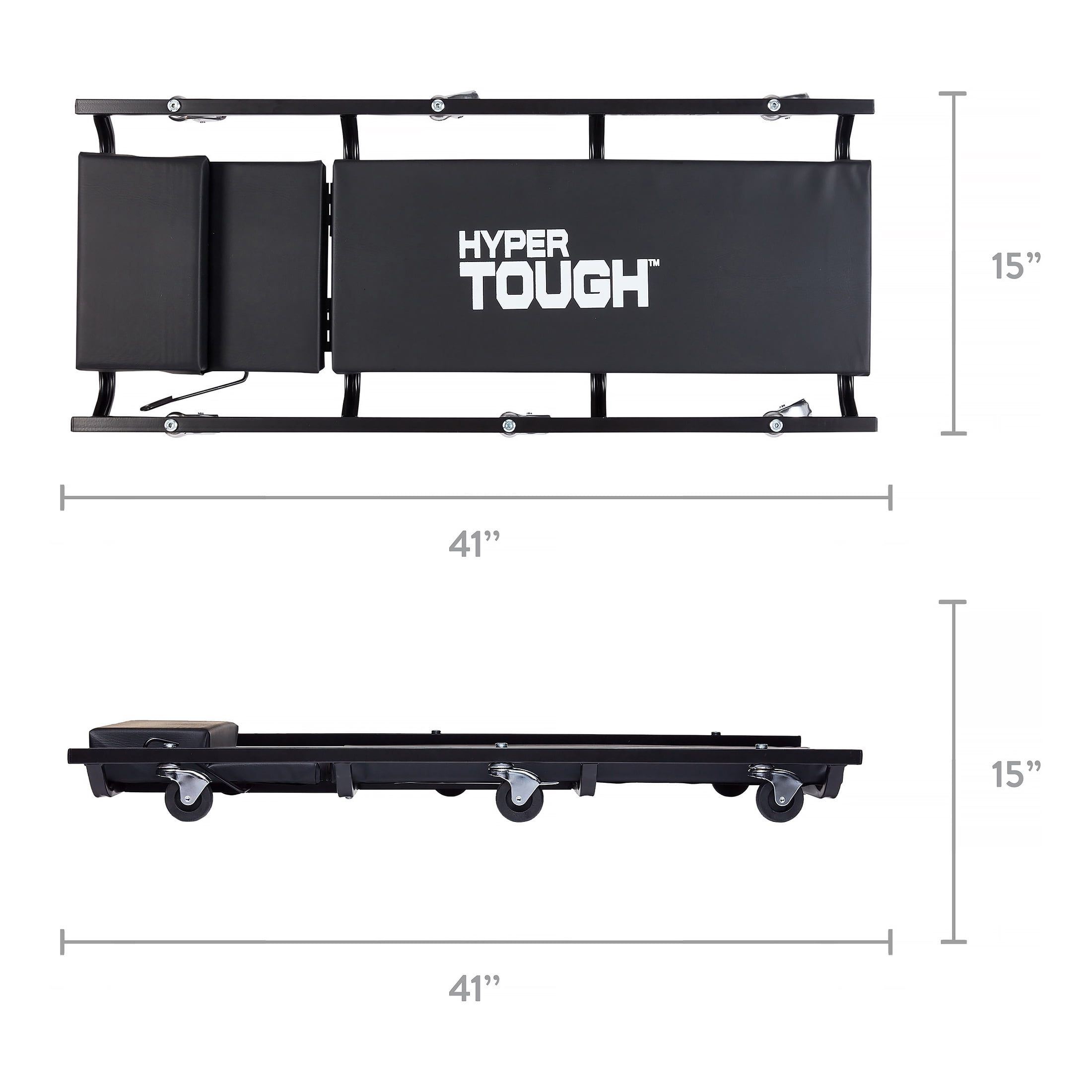 Hyper Tough Rolling Creeper with Adjustable Headrest