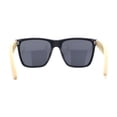 thumbnail image 4 of Eco Friendly Bamboo Wood Arm Large Horn Rim Hipster Sunglasses All Black, 4 of 4