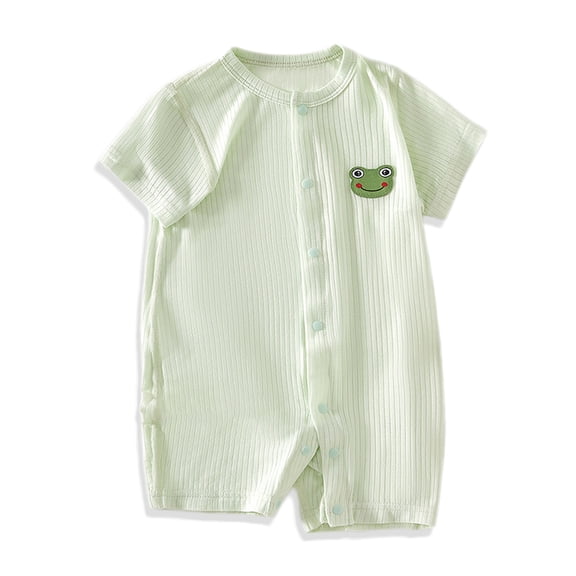WIBACKER Baby Rayon Pajamas Unisex Babe Short Sleeve Footless Sleeper Baby Boys Girls Summer Snap-Up Rompers Pjs
