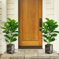 thumbnail image 4 of Gymax Artificial Tree 2-Pack Artificial Fiddle Leaf Fig Tree for Indoor and Outdoor, 4 of 10