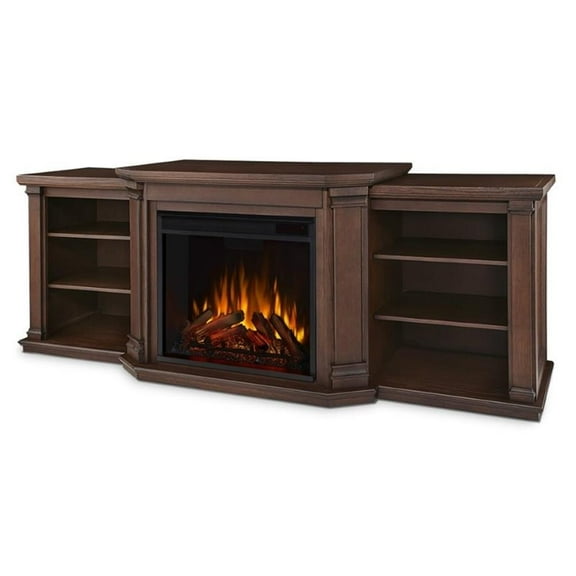 Bowery Hill Modern Wood Electric Fireplace for TVs up to 74" in Chestnut Oak