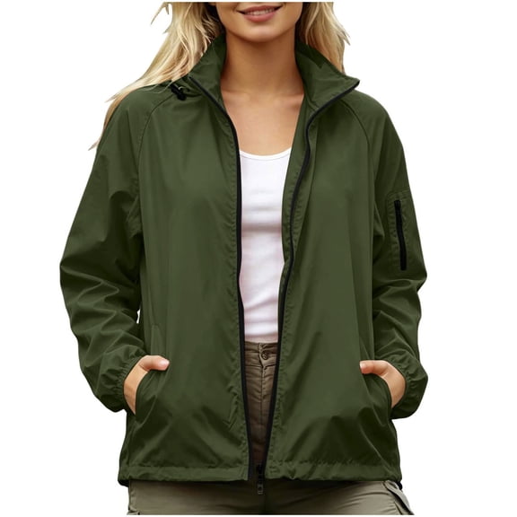 ATOYSOY Women's Long Raincoat with Hood Outdoor Light Windbreaker Rain Jacket Waterproof 2026