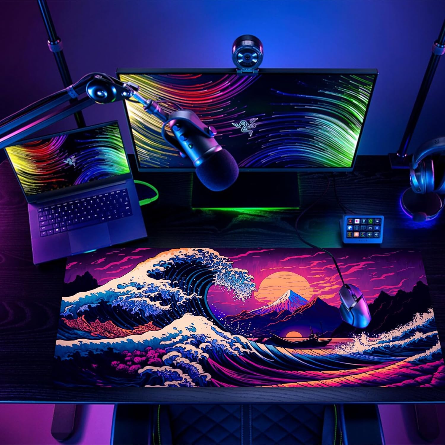 Simpkeely Japanese Sea Wave Gaming Mouse Pad 31.5 x 11.8 Inch photo 5