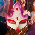 thumbnail image 2 of Máscara Máscara Cosplay Discoteca Disfraces Fiesta Carnaval Espectáculo con Correas Roles Púrpura, 2 of 9