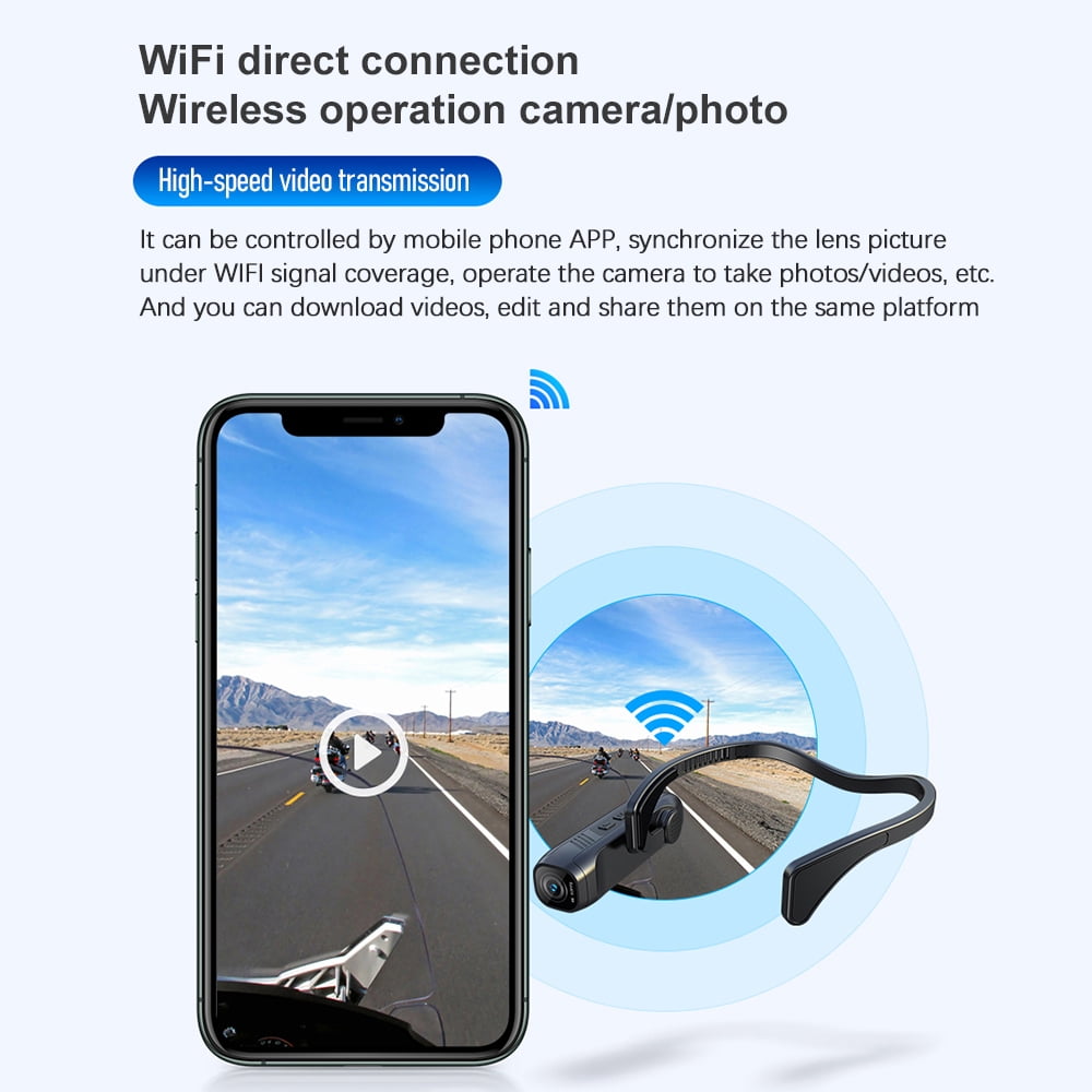 Nishore Camcorder,Ipx5 Waterproof With Camera Wifi Video Head Mounted Camera 30mp -shake Ipx5 Support App Video 120wide Lens Support With 120wide Lens Video Camera Webcam Lens Support App Bortt