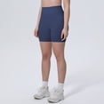 thumbnail image 4 of IWRICH High Waisted Biker Shorts for Women Tummy Control Lift Gym Workout Athletic Shorts Yoga Pants Light Blue S, 4 of 9