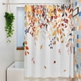thumbnail image 3 of Brown Eucalyptus Leaves Shower Curtain Set, Waterproof Shower Curtains for Bathroom, Summer Botanical Weeping Watercolor Washable Fabric Bath Curtain for Bathtub Decoration with Hooks 48x72 Inches, 3 of 9