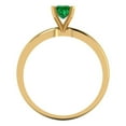 thumbnail image 4 of 0.5 ct Princess Cut Simulated Emerald Solitaire Engagement Ring for Women in 18K Yellow Gold, 4 of 5