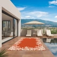 thumbnail image 3 of Coastal Coral Outdoor Rug for Patio/Deck/Porch, Non-Slip Large Area Rug 5 x 7 Ft, Orange White Ocean Marine Nautical Beach Indoor Outdoor Rugs Washable Area Rugs, Reversible Camping Rug Carpet Runner, 3 of 8