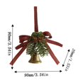 thumbnail image 3 of Adornos navideños, regalos navideños, colgante decorativo de metal con forma de mariposa, nudo y rama de piña, con lazo., 3 of 5
