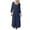 Navy, variant on gakvbuo Fashion Women's Spring/Summer V-neck 3/4 Sleeve Cotton Linen Dress