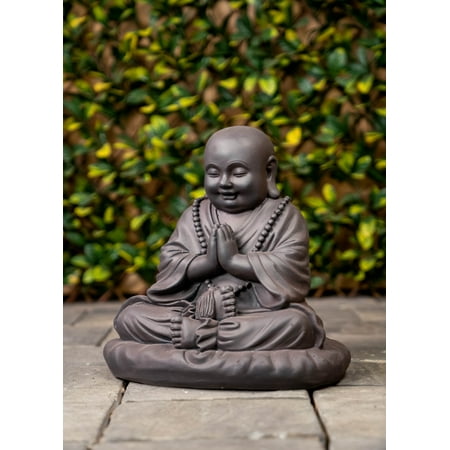 UPC 738362022025 product image for Hi-Line Gift Ltd. Praying Buddha Garden Statue - Black Rust | upcitemdb.com
