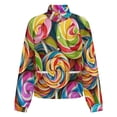 thumbnail image 5 of Jackets for Women Winter Coat Jackets Flannel Stand Collar Jacket(Rainbow Lollipop,Size:S-4XL), 5 of 7