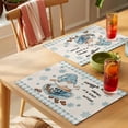 thumbnail image 4 of Blue Gnomes Placemats Set of 4 Coffee Snowflake Winter Checkered Rustic Place Mats Indoor Wipeable Table Mats Washable Cloth Dining Table Placemats for Kitchen Holiday Party Home Decor 13x19 Inch, 4 of 9