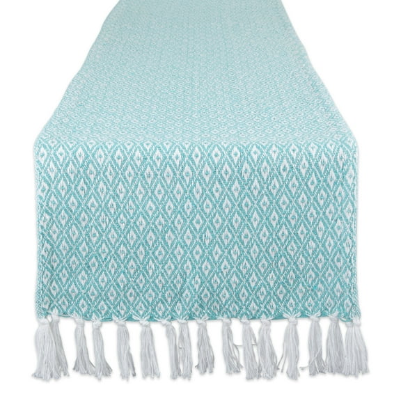 DII Mini Diamond Jacquard Fringe Table Runner