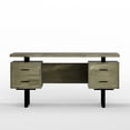 thumbnail image 4 of 60'' Mariposa Home Office Computer Desk - Rustic Dark Taupe Top, Rustic Dark Taupe Body, Black Metal, Black Hardware, 4 of 6