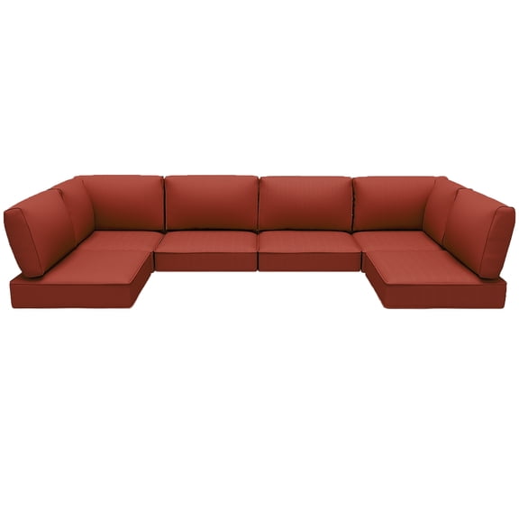 Yalissey Outdoor Replacement Cushions for Patio Furniture,Water-Resistant Sofa Cushions for Rattan Wicker Sectional Patio Conversation Sets,14-Piece Outdoor Couch Cushions Patio Sofa,Red