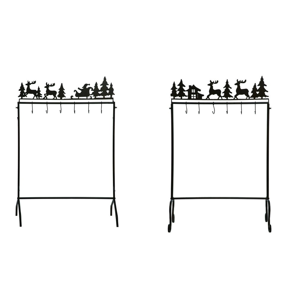 Set of 2 Charcoal Black Christmas Stocking Holder Stands 41" Walmart