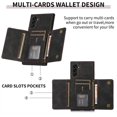 thumbnail image 5 of Design for Samsung Galaxy Note 10 Wallet Case with Tempered Glass Screen Protector PU Leather Credit Card Holder Slot Phone Cases Kickstand Shockproof Protective Cover for Men 6.3 inch Black, 5 of 8