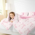 thumbnail image 4 of jejeloiu Initial Letter J Bedding Comforter Set,Kawaii Bowknot Twin Comforter Sets,Pink White Bedding Set For Girls,Breathable Bedroom Decoration Reversible,3 Pieces, 4 of 7