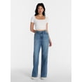 thumbnail image 2 of No Boundaries High Rise Baggy Wide Leg Jeans, 30" Inseam, Women's and Women's Plus Sizes XXS-4X, 2 of 5