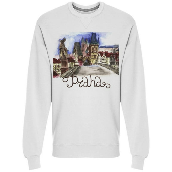Old Prague Graphic Sweatshirt Men -Image by Shutterstock, Male Small