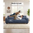 thumbnail image 4 of CHITOOMA 65" Loveseat Sofa for Living Room, Comfy Linen Couch with 2 Pillows, Deep Seats, Wide Armrests, Removable Covers & Sturdy Steel Frame, Blue, 4 of 11