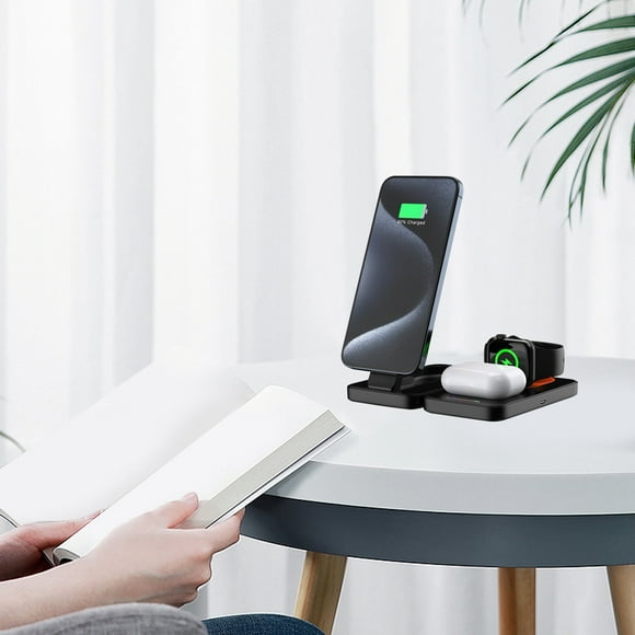 Up to 60% off SEMPAI Multifunctional Foldable Wireless Charging For Android And IOS Smart Phones Watches Earphones 3-in-1 Magnetic 15W Wireless Fast Charger With LED Light Flash Deal Valentine's Day