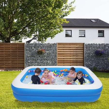 Inflatable Swimming Pool for Kids and Adults ,102" x 70" x 22" Inflatable Swimming Pool - Wall Thickness 0.3mm Blue