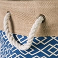 thumbnail image 2 of DII 16" Round Modern Fabric Large Burlap Diamond Storage Bin in Navy, 2 of 4