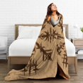 thumbnail image 5 of ZNDUO Brown Norse Viking Grunge Pattern Throw Blanket, Lightweight Cozy Soft Throw Blanket for Couch, 60"x50" Throw Blankets for Bed, 5 of 8