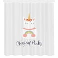 thumbnail image 3 of Ambesonne Unicorn Shower Curtain, Unicorn Cake Cursive Words, 69"Wx84"L, Blush and Multicolor, 3 of 3