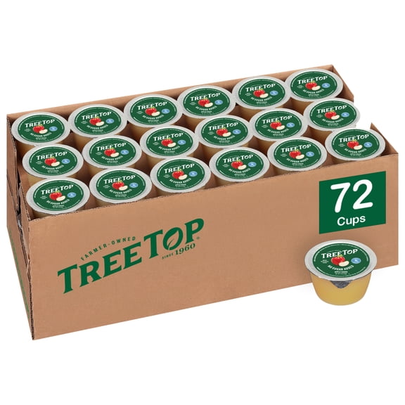 Tree Top No Sugar Added Apple Sauce Cups, 4 Oz, 72 Count