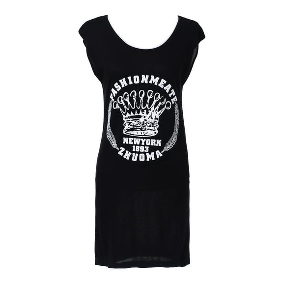 Richie House Women's Medium Black Knit Sleeveless Dress Uni for S RHW2145