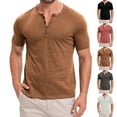 thumbnail image 2 of Vhkiploz Summer Blouse for Men Short Sleeve Button Down V-Neck Turndown Collared Tops Business Work Active Workout Golf Casual Solid Color Sweatshirts, 2 of 6