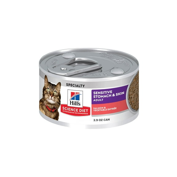 Hill's Science Diet Sensitive Stomach & Skin Salmon & Vegetable Wet Cat Food, 2.9oz Can 24pk