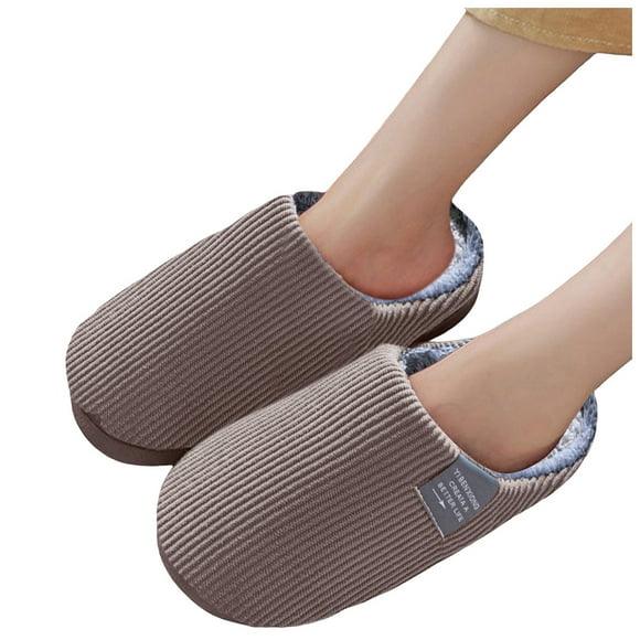 Slippers for Women Men Guest with Plush Lined Winter Warm Non Slip Cozy Memory Foam House Shoes Indoor Outdoor