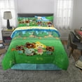 thumbnail image 2 of Animal Crossing Kids Full Bed in a Bag, Gaming Bedding, Comforter and Sheets, Green, 2 of 10