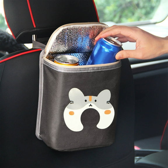 PATLOLLAV Car Aluminum foil Insulated Bag,Car Back Seat Organizer and Storage with Travel Cooler for Car&Car Tissue Holder Car Seat Organizer Bag,Versatile Car Organizers