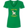 thumbnail image 3 of Inktastic Funny Goat Kid Joke Women's V-Neck T-Shirt, 3 of 5