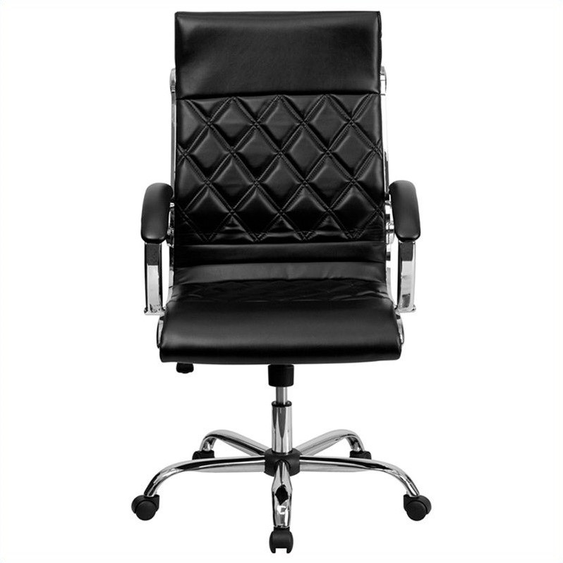 Flash Furniture High Back Designer Quilted Black LeatherSoft Executive