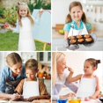 thumbnail image 5 of 10 Pack Kids Apron Adjustable Children with 2 Pockets Chef Painting for Cooking Baking White, 5 of 7