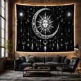thumbnail image 6 of Sun and Moon With Human Face Against Black Background, Mystical Celestial for Space Lovers, Symmetrical Wall Art Decor, Housewarming Gift, Tapestry Wall Hanging for Bedroom and Living Room, 6 of 7
